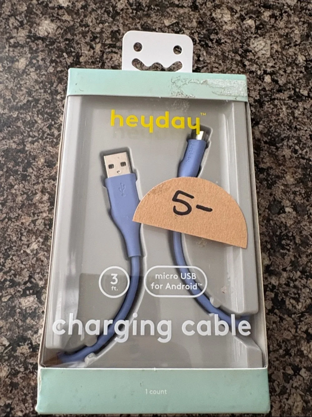 heyday Micro USB Charging Cable in Light Blue